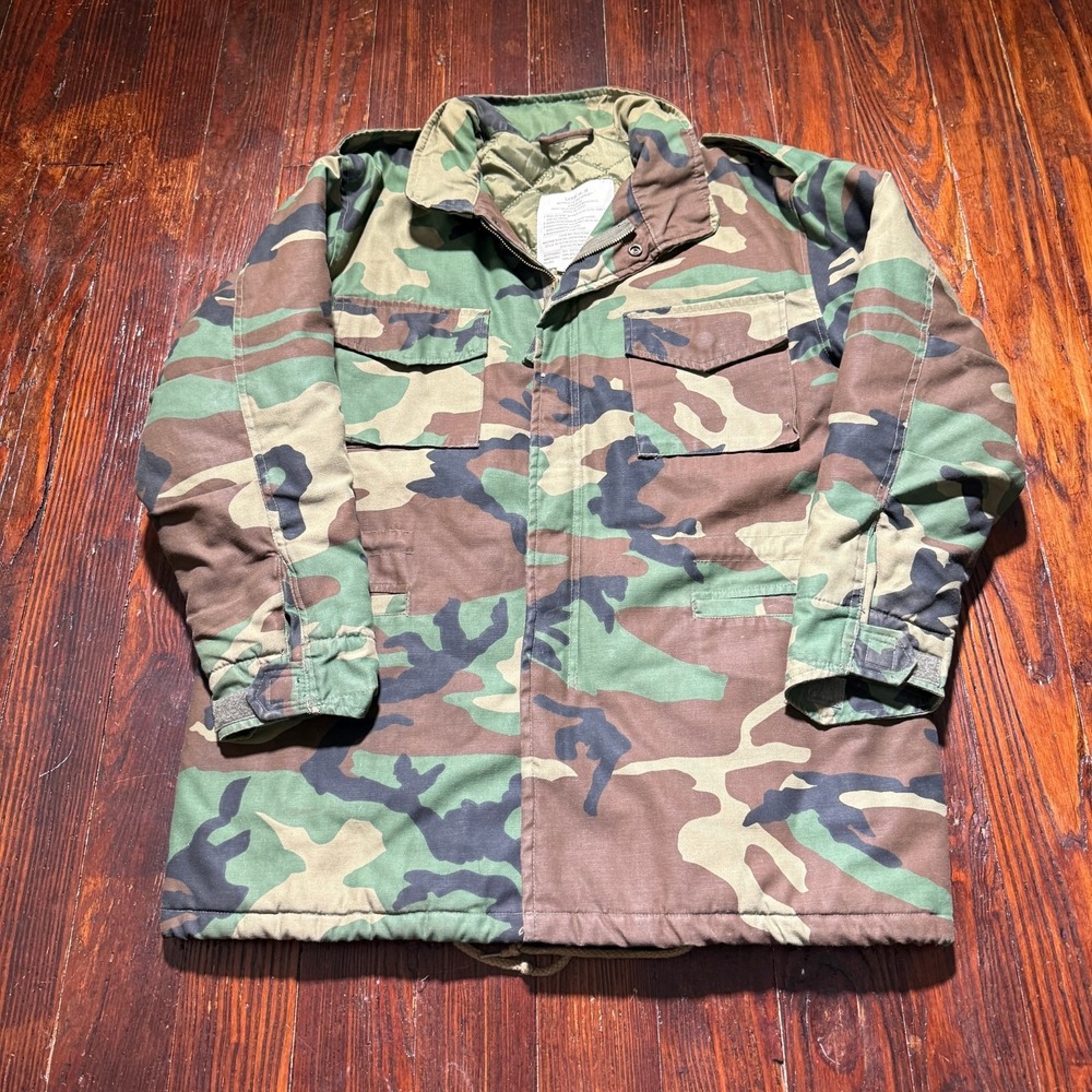 VTG‎ Military Jacket Boys Large 14-16 Field Cold Weather Coat Camo Lined Army
